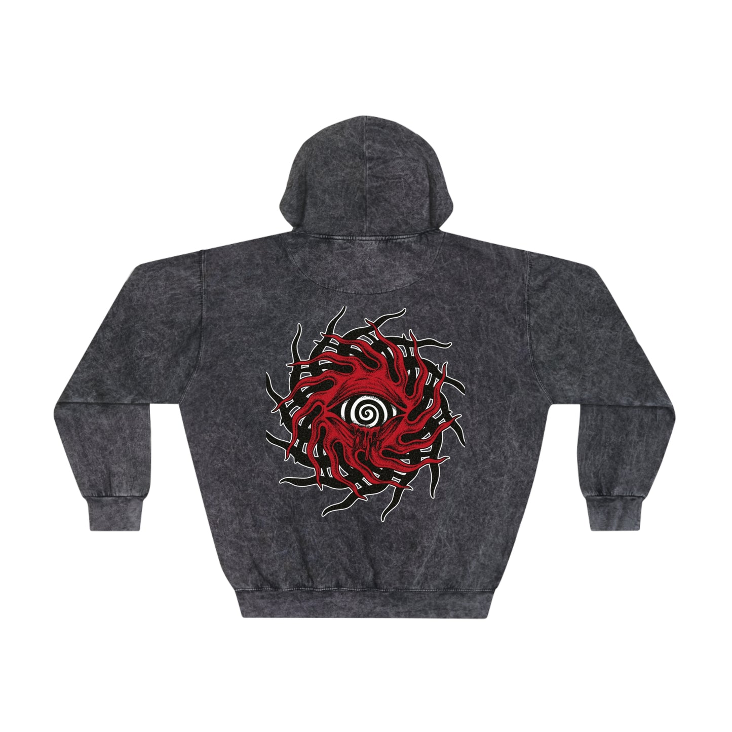 ABSTRX Blood Shot Eyes Hoodie with Mask Print (Red)