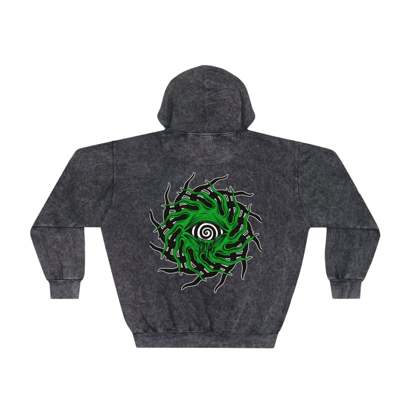 ABSTRX Blood Shot Eyes Hoodie with Mask Print (Green)
